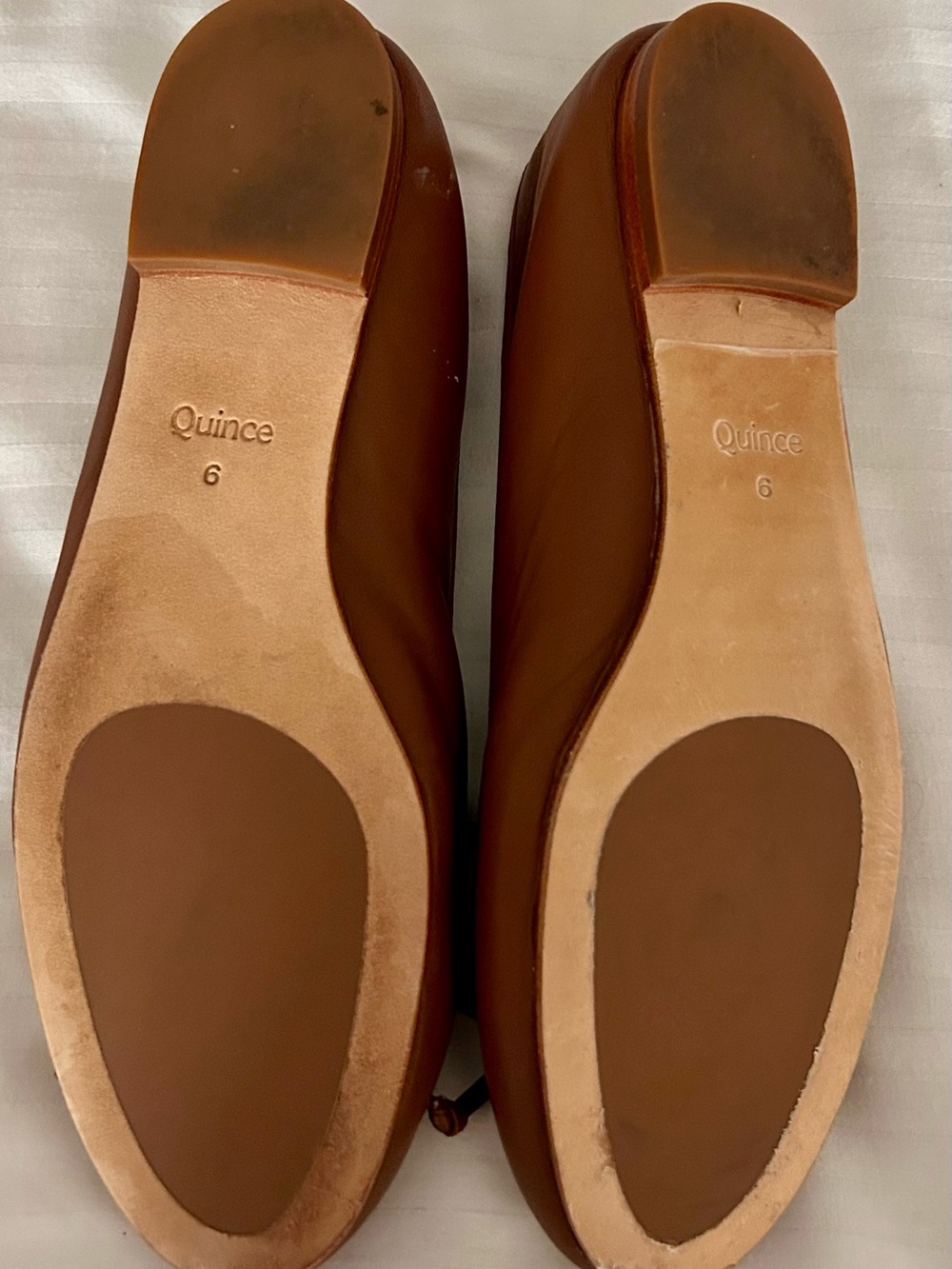 Quince Brown Leather Ballet Flats Women Minimalist Shoes Size 6 - Picture 6 of 6